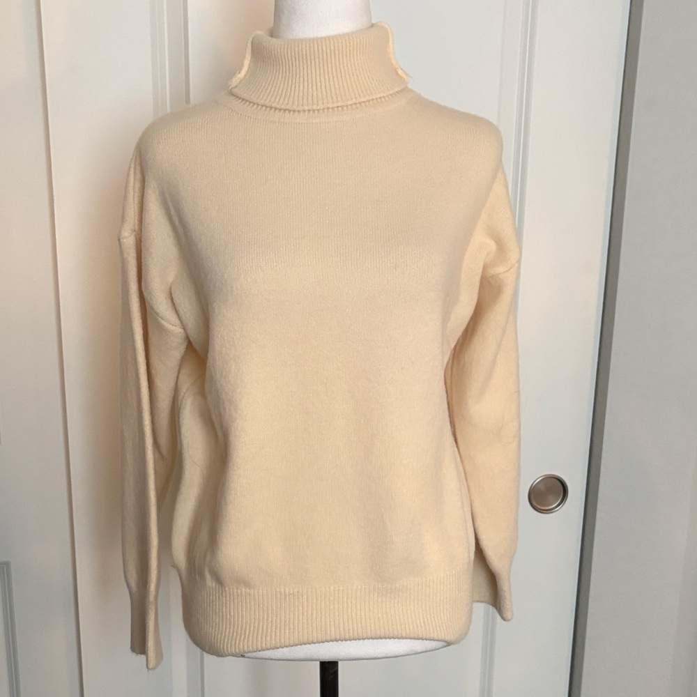 Cream Turtleneck Sweater